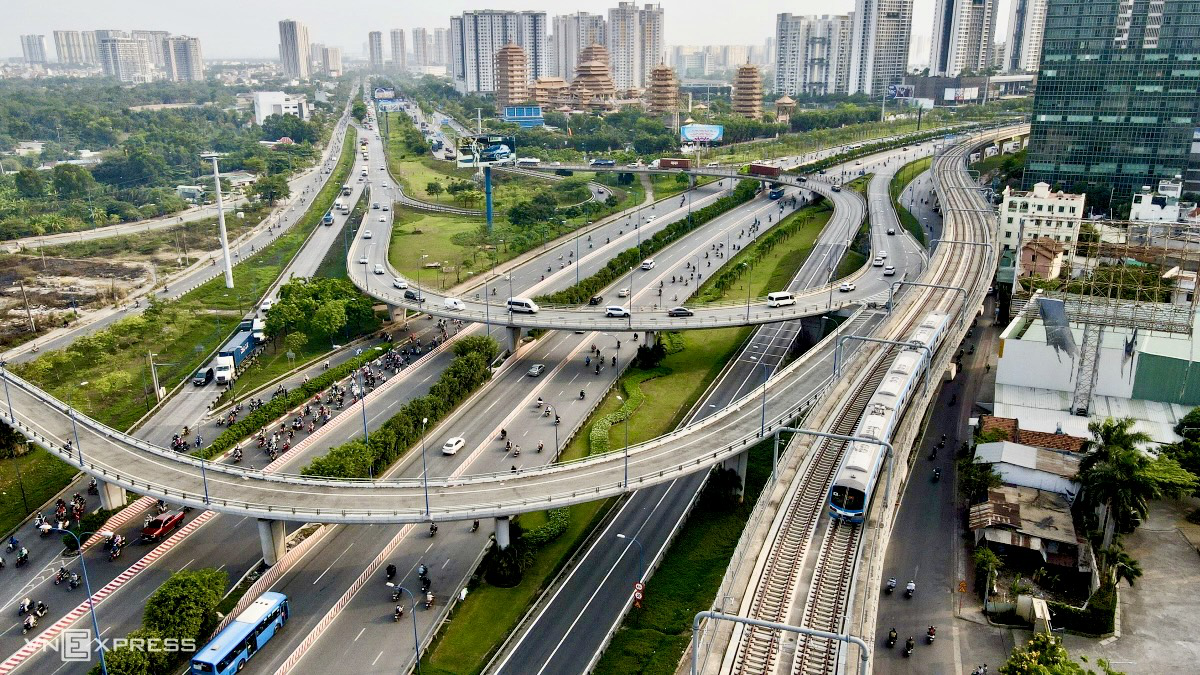 Toàn cảnh thành phố Thủ Đức với các tòa nhà cao tầng hiện đại, minh họa cho sự phát triển của thị trường bất động sản khu Đông Sài Gòn 2025.